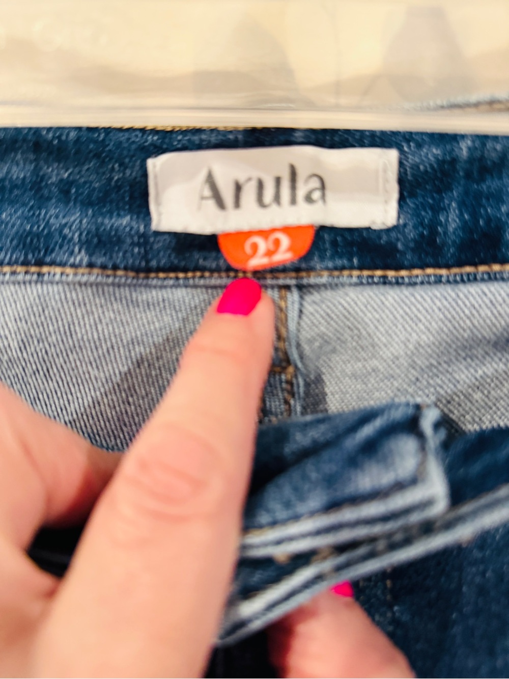 ARULA Dark Blue Cropped Frayed-Hem Jeans - Picture 3 of 3